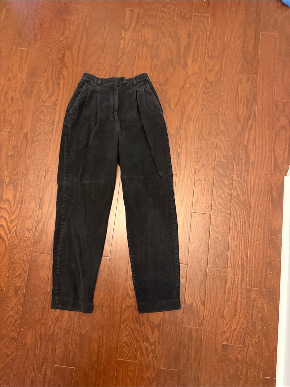 Talbots Black Wide-Leg Pleated Pants